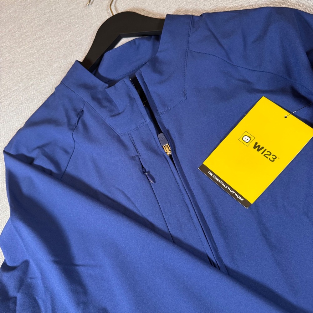 WI23 Women's Full Zip Jacket Athletic‎ Warm Up Coat Blue Medium NWT